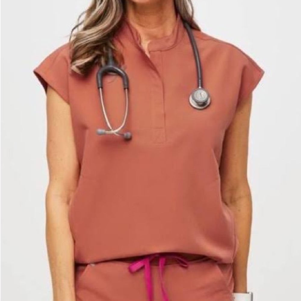 Figs Rafaela Scrub Top in Terracotta *still available*